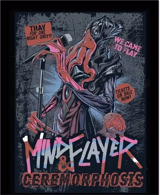 Dungeons & Dragons Mind Flayer Framed Multicolour Paper Poster