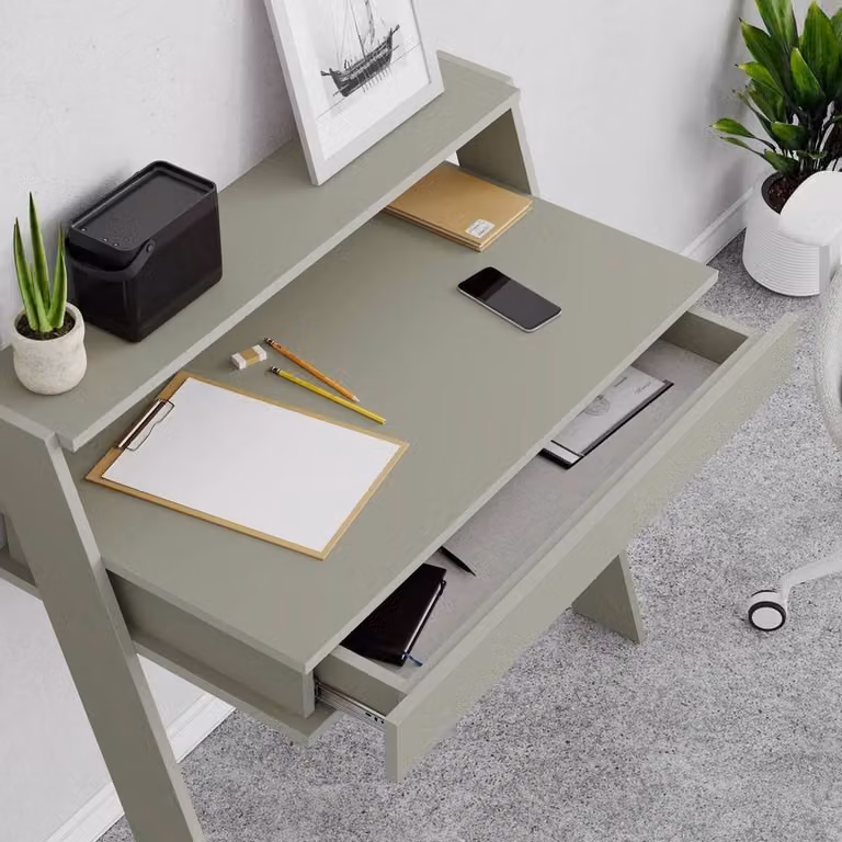 ERGOVEXA Modern Wall Mounted Home Office Desk with 1 Drawer in Green