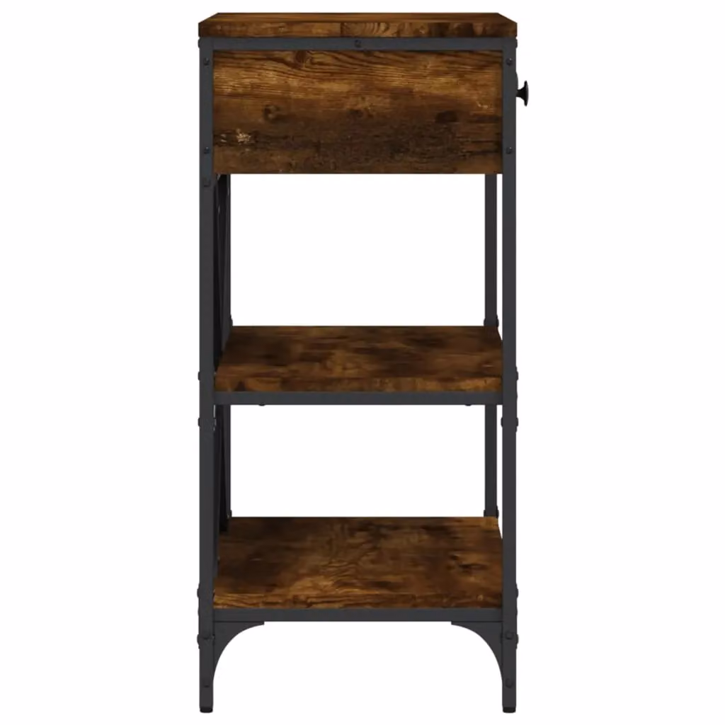 Berkfield Home Smoked Oak Console Table in Brown, W/D/H: 75 x 34.5 x 75 cm – 4