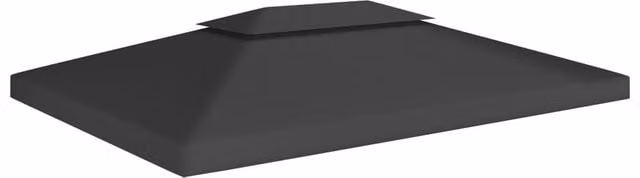 Berkfield Home 2-Tier Polyester Gazebo Top Cover, Black, W 4 m x D 3 m