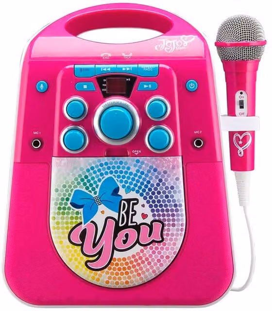 eKids JJ-672 JoJo Siwa Bluetooth Karaoke Machine with TV Connect Feature, Pink