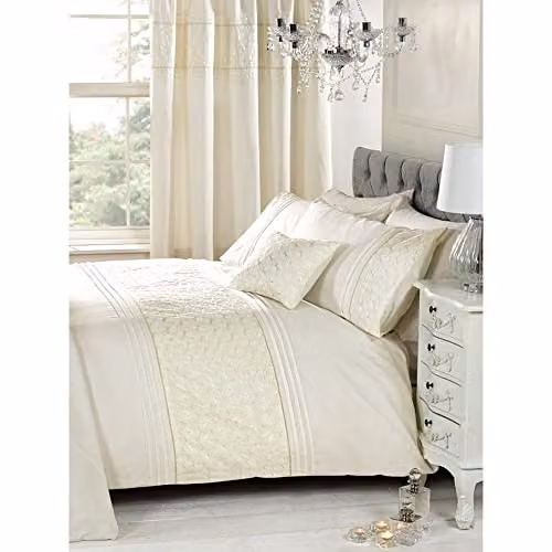 Rapport Home Everdean Polycotton Duvet Cover and Pillowcase Set in Beige Floral Design, Single