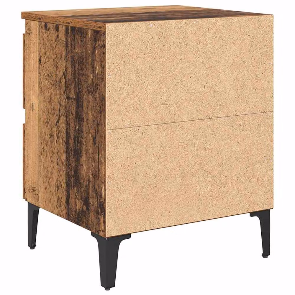 Berkfield Home Set of 2 Stylish Bedside Cabinets in Old Wood Brown, W/D/H: 40 x 35 x 50 cm – 6