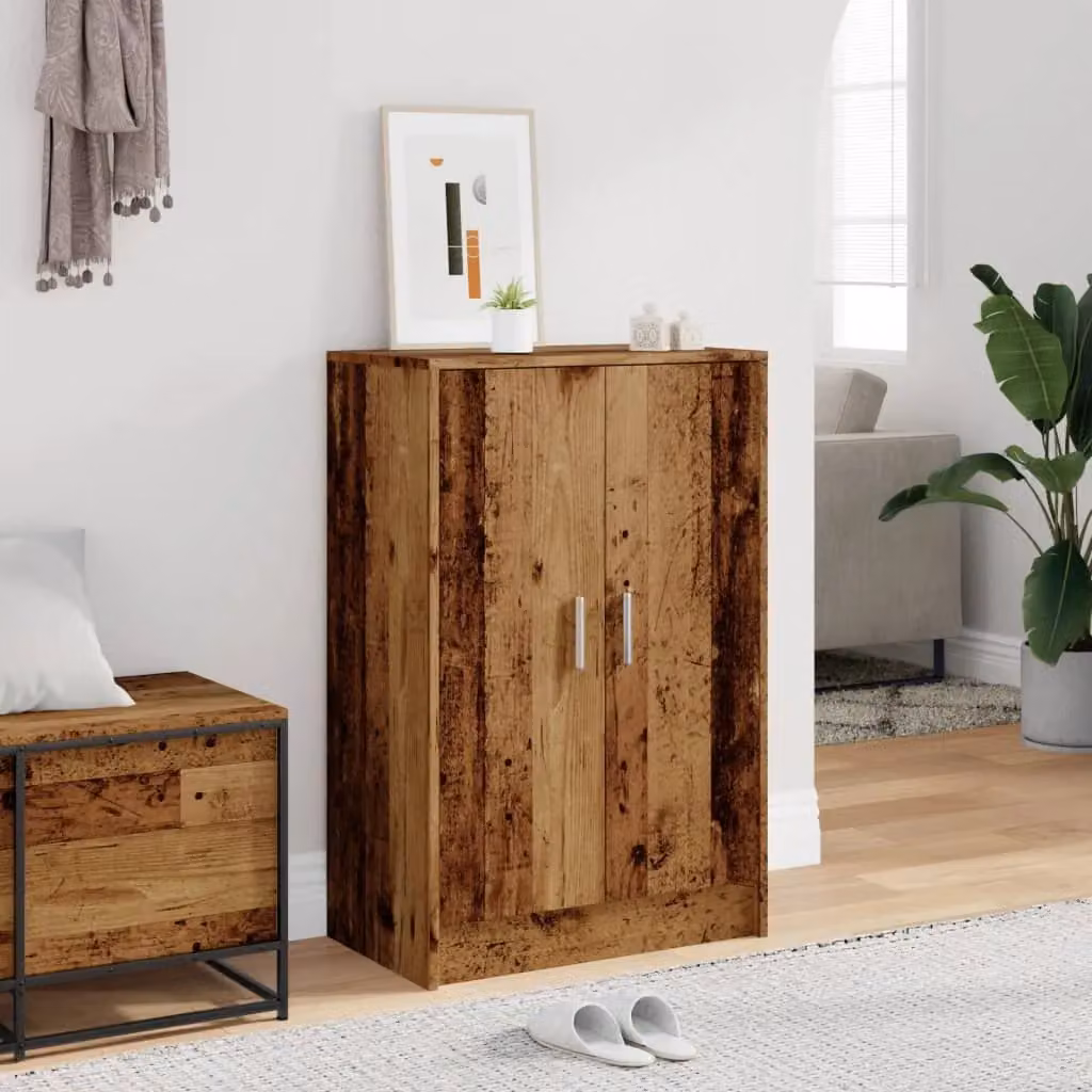 Berkfield Home Shoe Cabinet in Old Wood Brown, W/D/H: 60 x 35 x 92 cm – 3