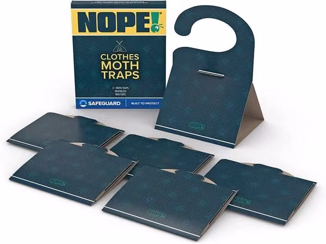 NOPE! Clothes Moth Traps, 2 x 3 Pack, White