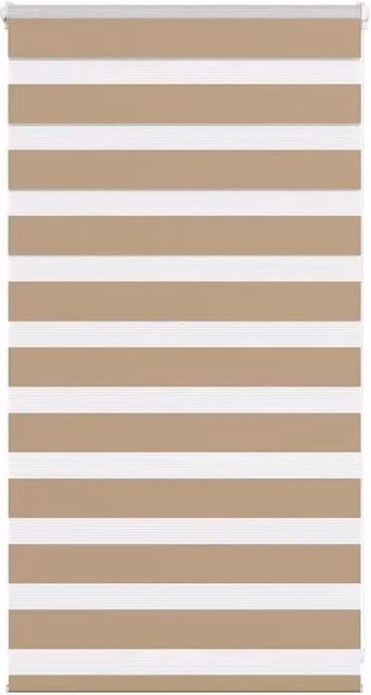 Berkfield Home Zebra Blind in Sand Brown, W: 85 cm, H: 100 cm