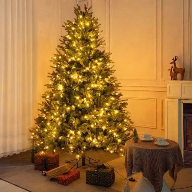 Direct Wicker 8ft Pre-lit Artificial Grand Fir Christmas Tree with 2,615 Mixed Tips in Green – 1