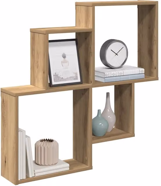 Berkfield Home Artisan Oak Wall Shelf, Brown, W: 80 cm, D: 15 cm, H: 78.5 cm – 1