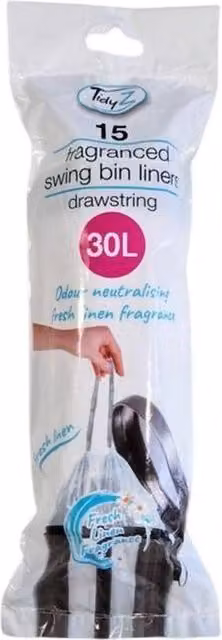 Tidyz Swing Bin Liners, White, Pack of 15 – 1