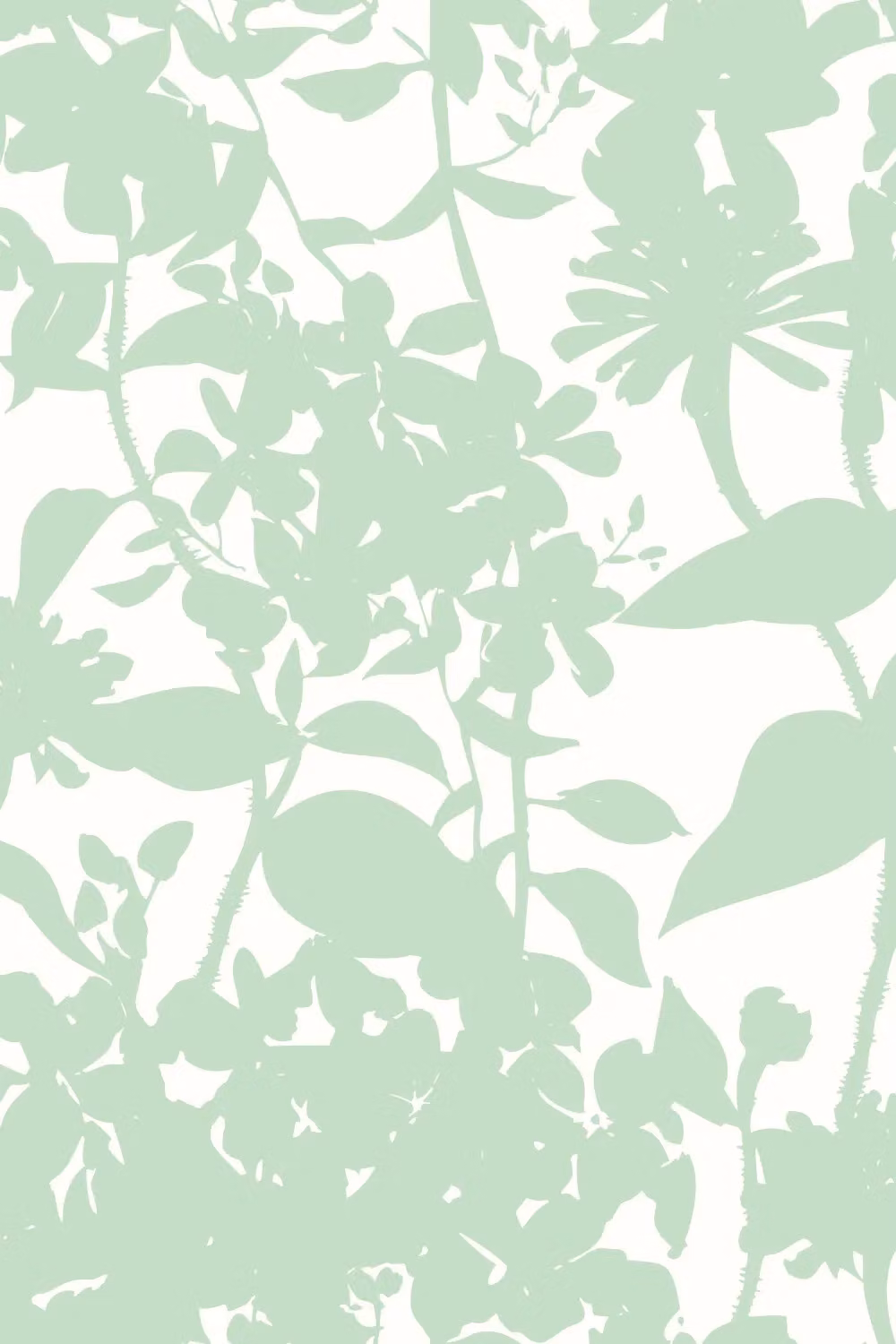 Hoopla Walls Summer Silhouette Matt Wallpaper in Mint Green with Abstract Botanical Design – 2