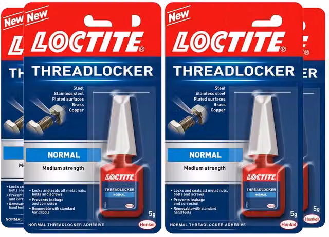 Loctite Medium Strength Transparent Threadlocker Adhesive, White, 5g x 4 Pack – 1