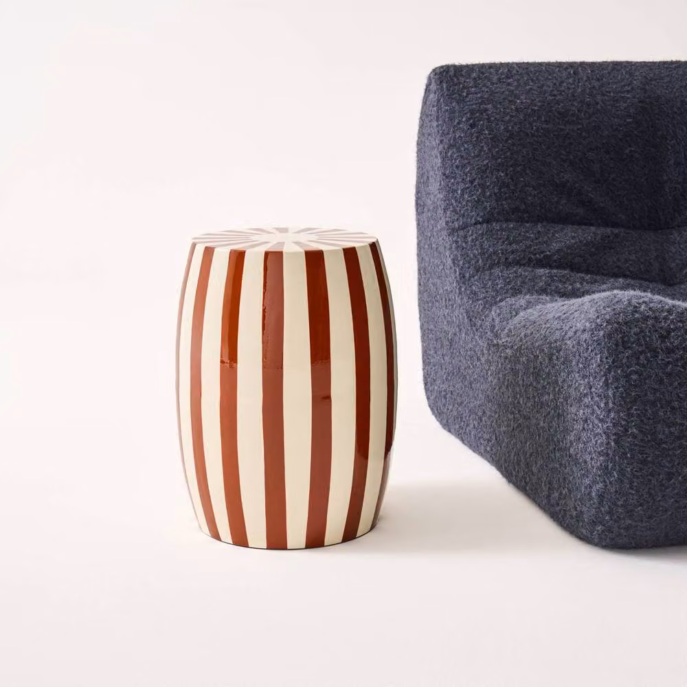 sweeek Modern Round Side Table in Two-Tone Brown Enameled Steel, W/D/H: 35 x 35 x 46 cm – 3