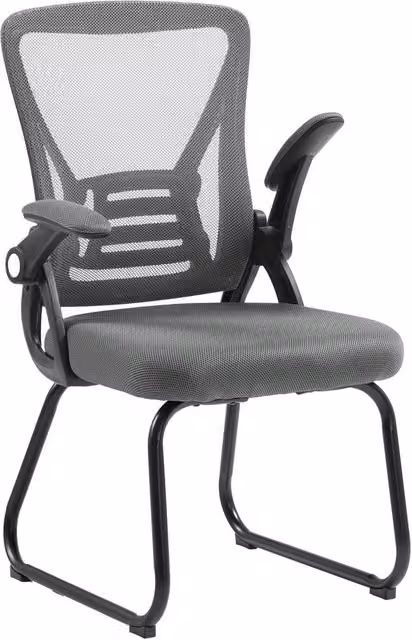 HOMCOM Office Chair with Mesh Backrest and Steel Legs in Dark Grey