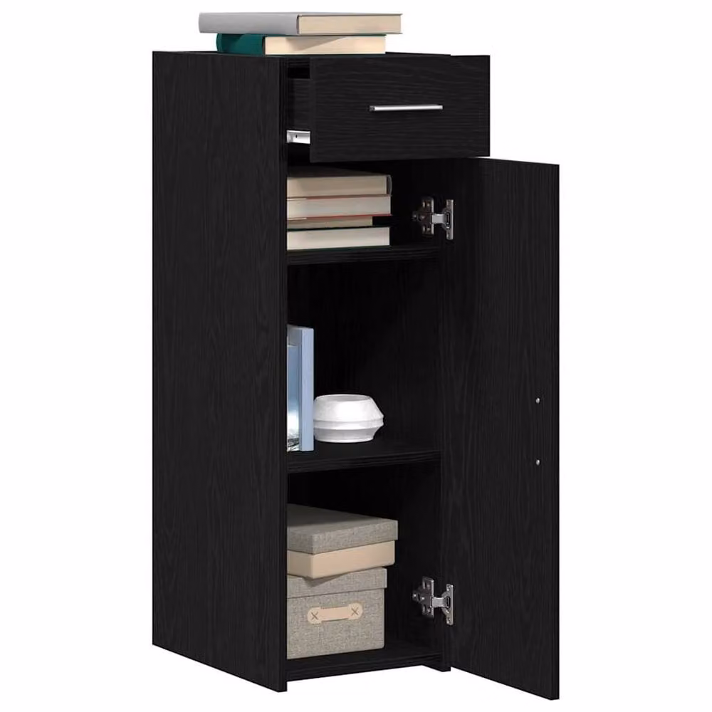 Berkfield Home Black Oak Sideboard in Engineered Wood, W/D/H: 93 x 42.5 x 30 cm – 3