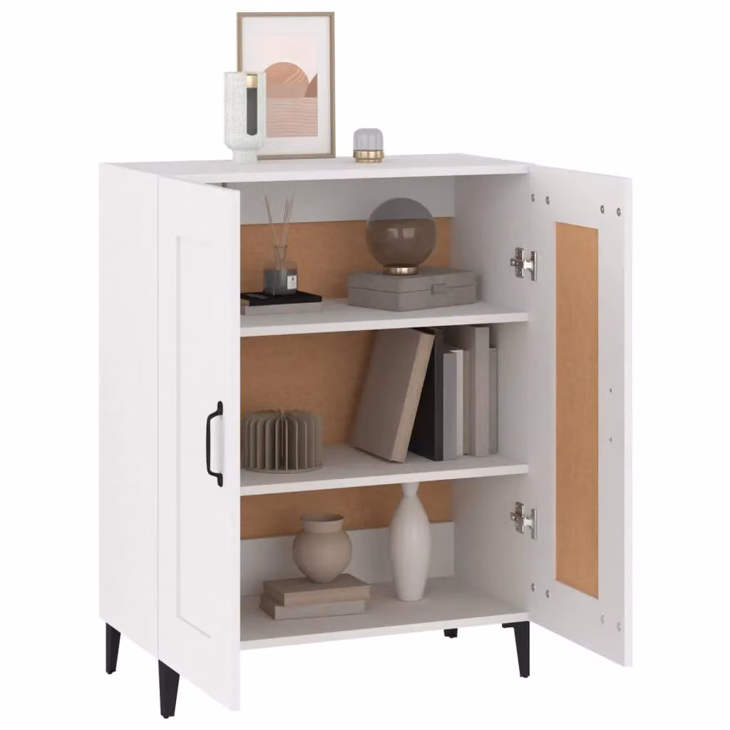 Berkfield Home White Classic Sideboard in Matt MDF, W: 69.5 cm, D: 34 cm, H: 90 cm – 2
