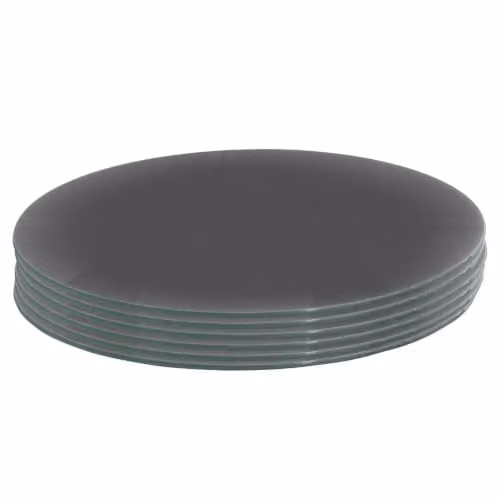 Harbour Housewares Set of 6 Round Grey Glass Placemats, Diameter: 30 cm – 1
