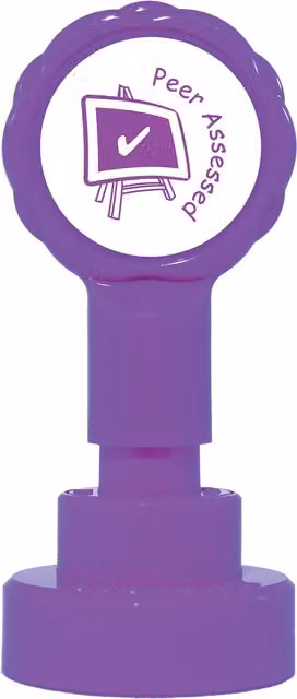 Xstamper Xclamations Self-Inking Peer Assessed Marking Stamp in Purple