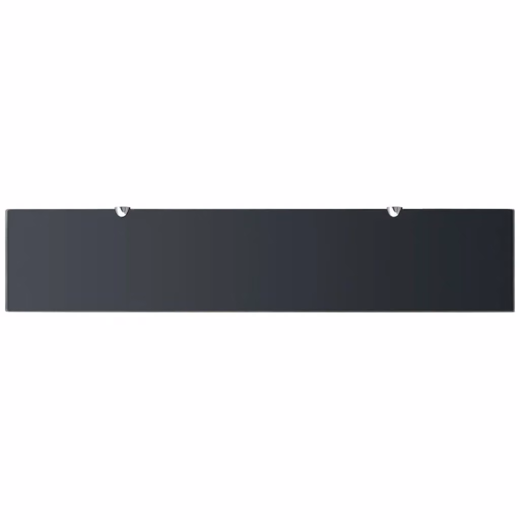 Berkfield Home Black Glass Floating Wall Mounted Shelf W: 100 cm, D: 20 cm – 2