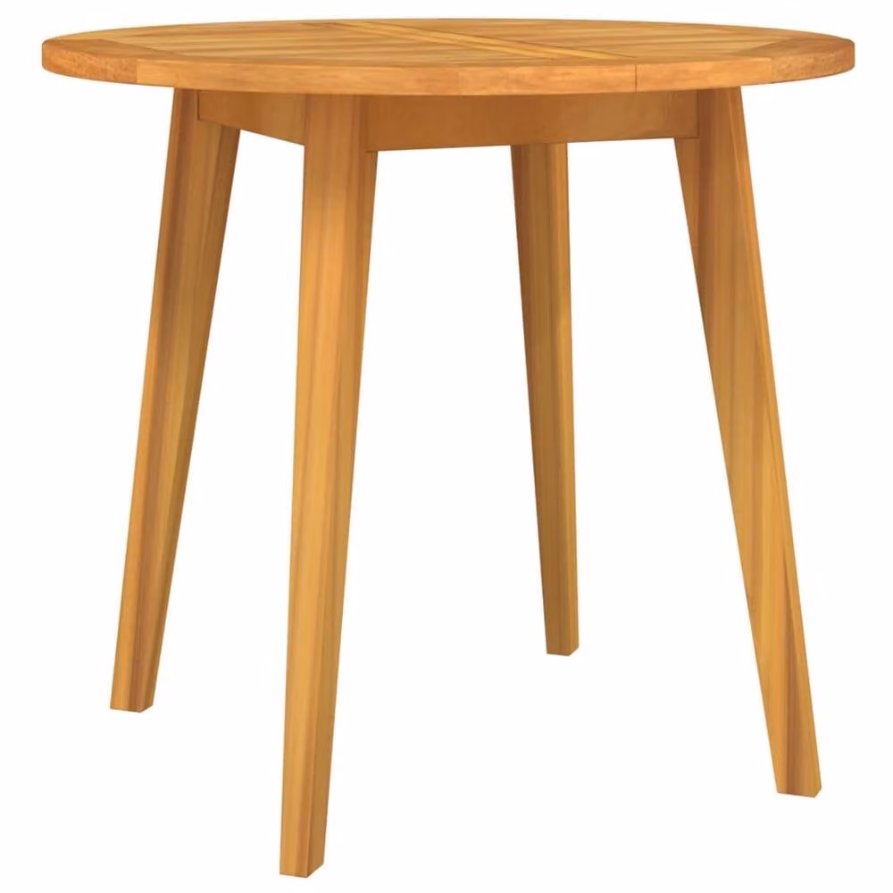 Berkfield Home Modern Acacia Solid Wood Garden Table in Brown, Diameter: 85 cm, Height: 75 cm – 2
