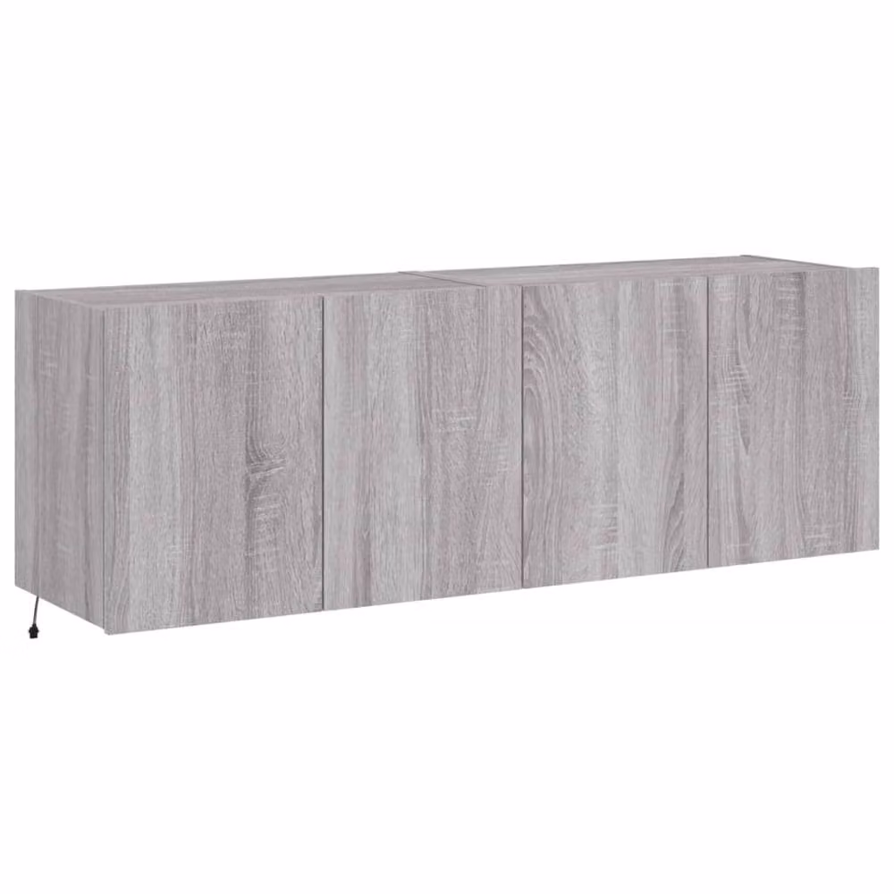 Berkfield Home Set of 2 Grey Sonoma Wall Mounted TV Cabinets with Integrated LED Lighting W/D/H: 60 x 35 x 41 cm – 3