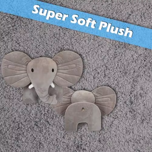 VFM e-Store Grey Plush Elephant Wall Decoration – 4