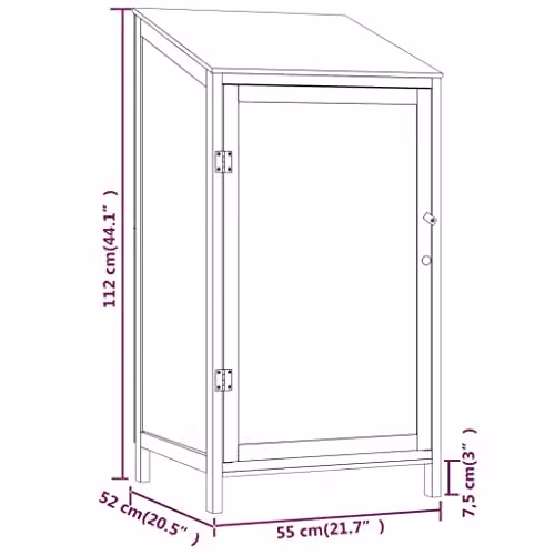 vidaXL Rustic Brown Solid Wood Garden Shed, W/D/H: 55 x 52 x 112 cm – 3