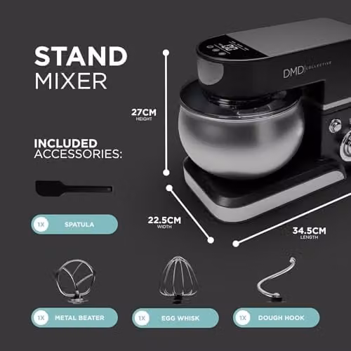DMD Collective Digital Stand Mixer with 5L Bowl, 6 Speeds and Pulse Mode in Black – 2