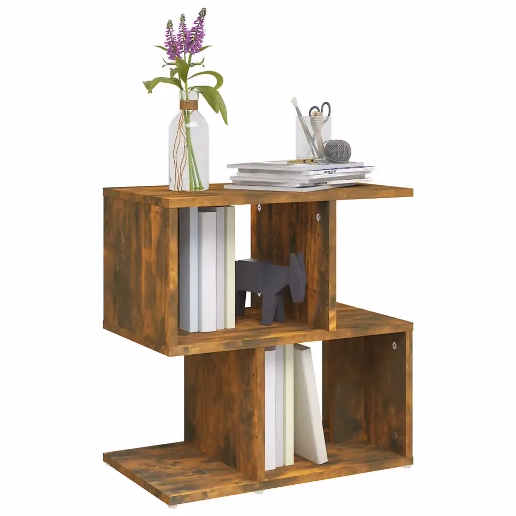 Berkfield Home Modern Bedside Cabinet in Smoked Oak Brown, W/D/H: 50 x 30 x 51.5 cm – 3