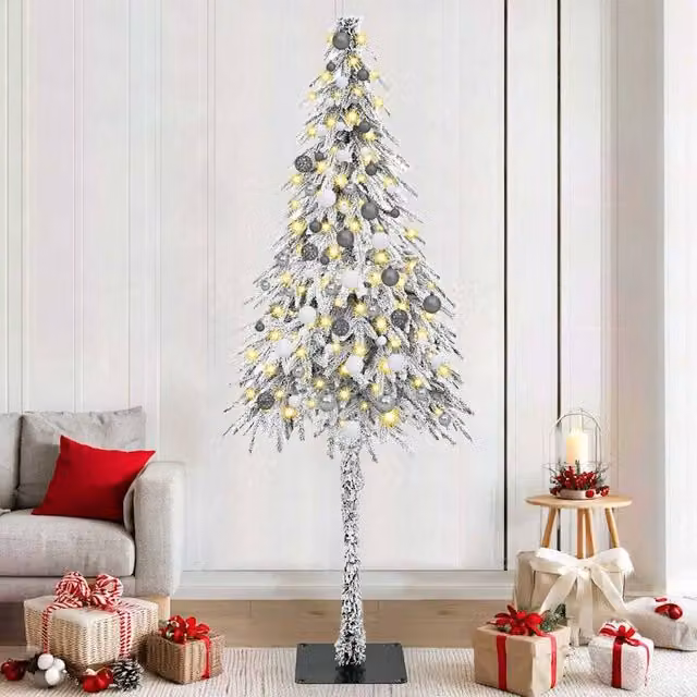 Berkfield Home White Christmas Tree with 300 LEDs, Height: 210 cm – 1