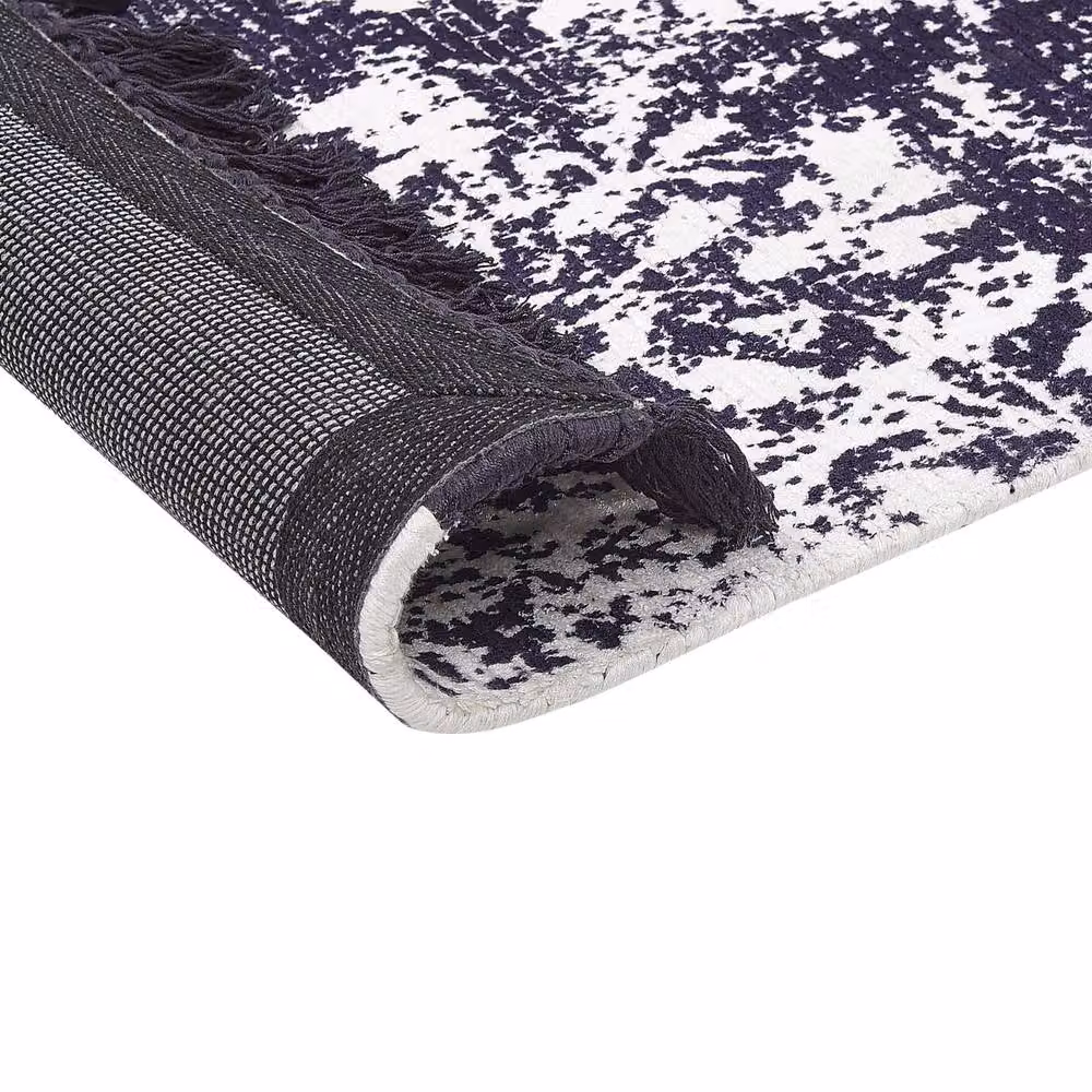 Wyld and Coco Handwoven Oriental Vintage Distressed Area Rug in Purple and White, W: 80 cm, L: 150 cm – 4