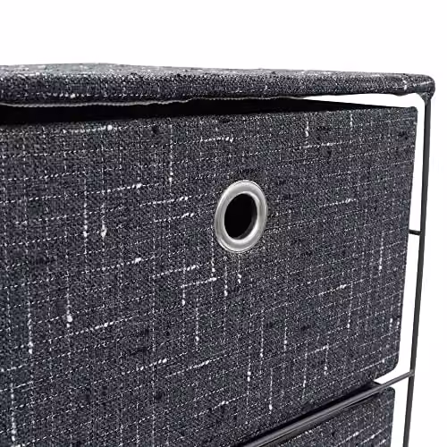 JVL Shadow 4 Drawer Wide Fabric Storage Tower in Grey – 2