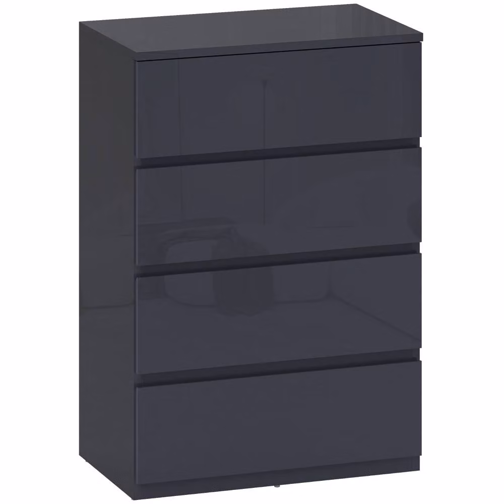 Wyld Haus Recota High Gloss Grey 4 Drawer Storage Chest with Soft Close Drawers – 2