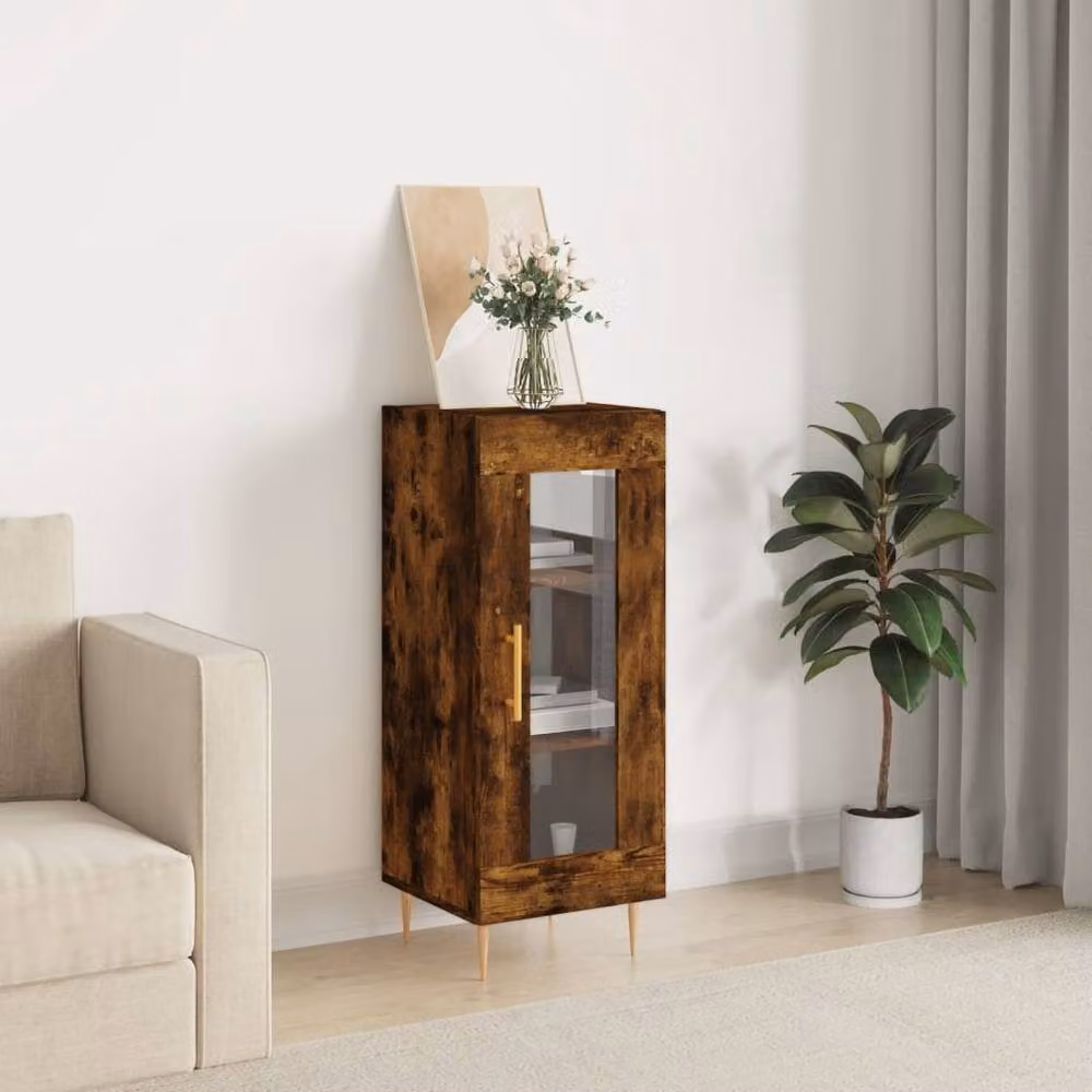 Berkfield Home Smoked Oak Sideboard in Brown, W/D/H: 34.5 x 34 x 90 cm – 2