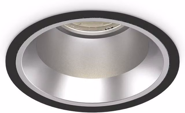 Ideal Lux Round Recessed Downlight, Black, 11 cm, 4000K Cool White