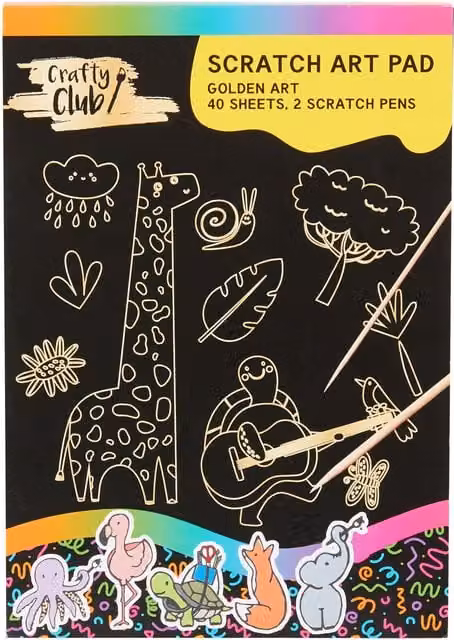 Crafty Club Multicolour Scratch Art Pad for Unisex Users