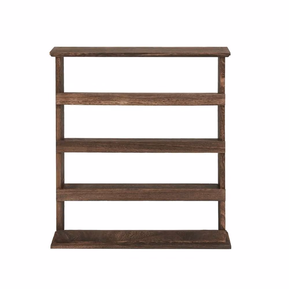FORGEVIO 4-Tier Wooden Wall-Mounted Spice Rack and Storage Shelves in Brown/Multicolour – 3