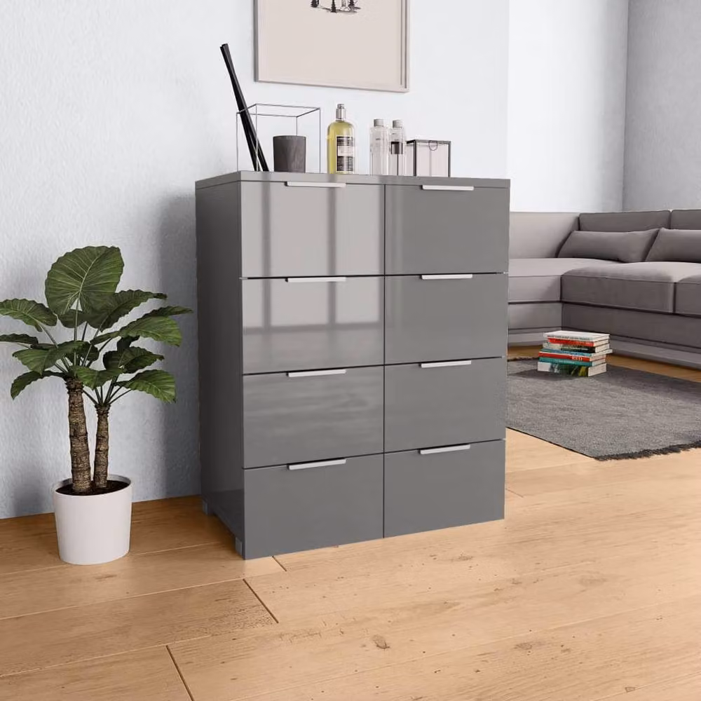 Berkfield Home Modern High Gloss Grey Sideboard, W/D/H: 60 x 35 x 80 cm – 2