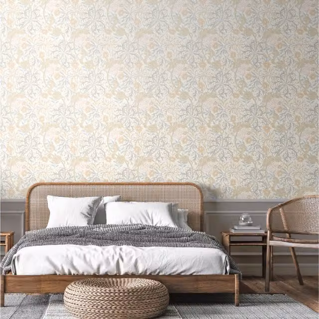 Hoopla Walls Seaweed Garden Linen Wall Art in Yellow and Multicolour