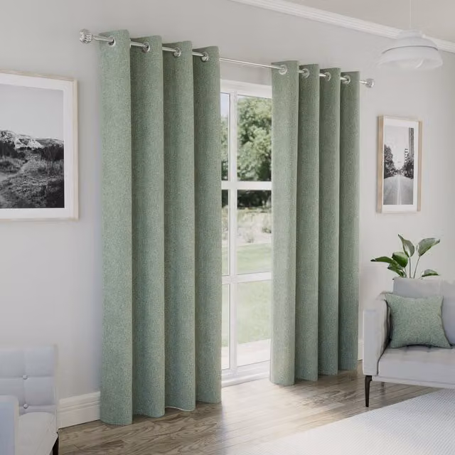 Enhanced Living Green Thermal Blackout Eyelet Curtains