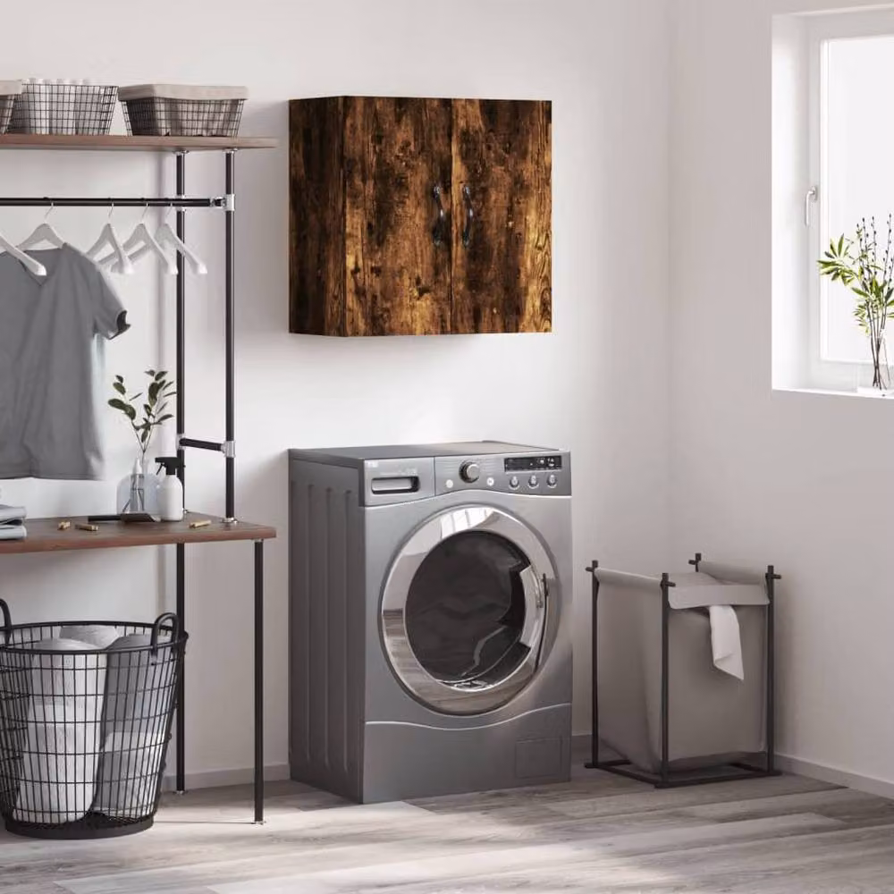 Berkfield Home Smoked Oak Wall Cabinet in Brown, W/D/H: 60 x 31 x 60 cm – 2