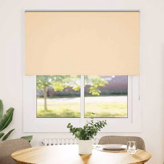 Berkfield Home Blackout Roller Blind in Beige Polyester, W: 120 cm, H: 175 cm