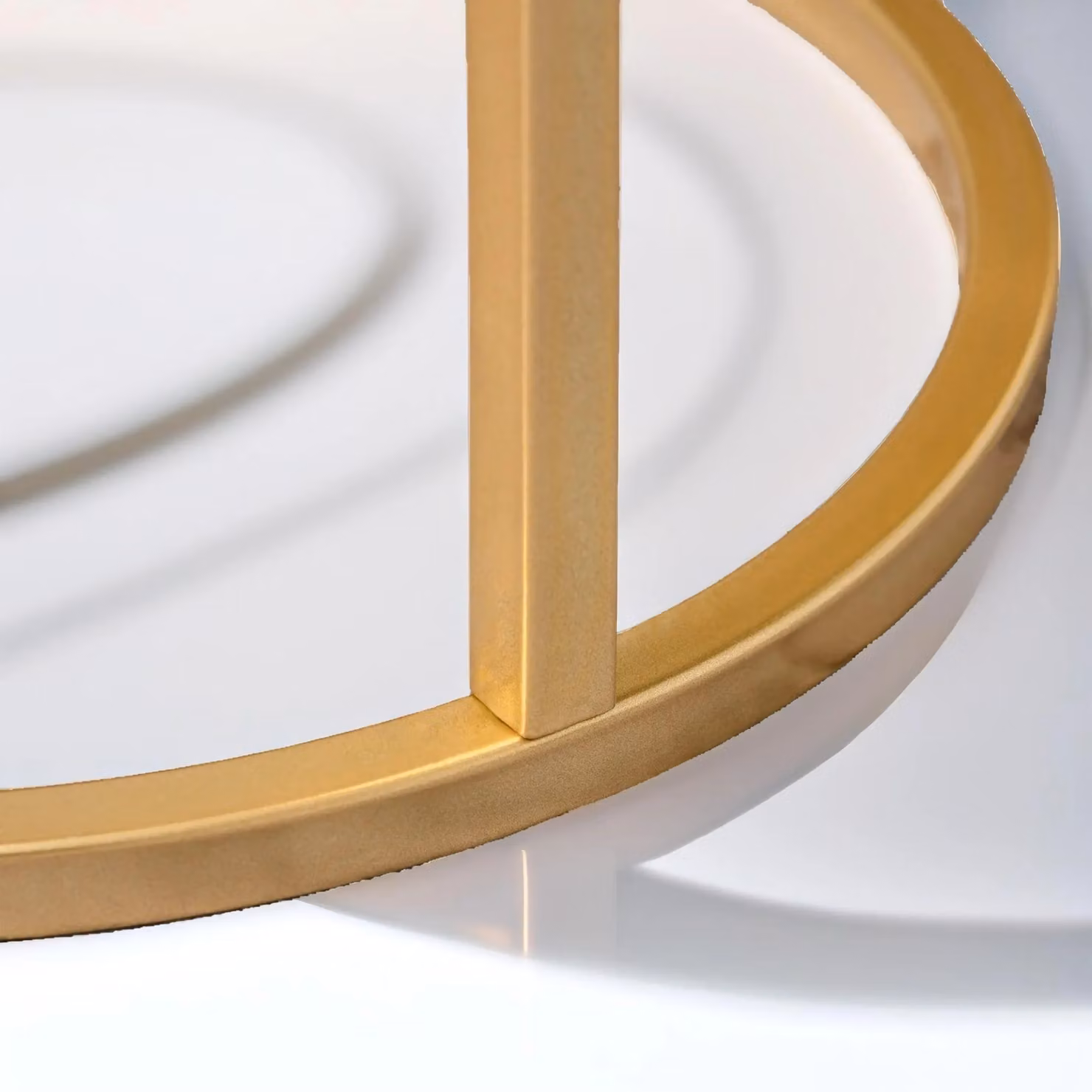 Pirlo Plush Set of 2 Round Nesting Tables with Gold Metal Frame – 2