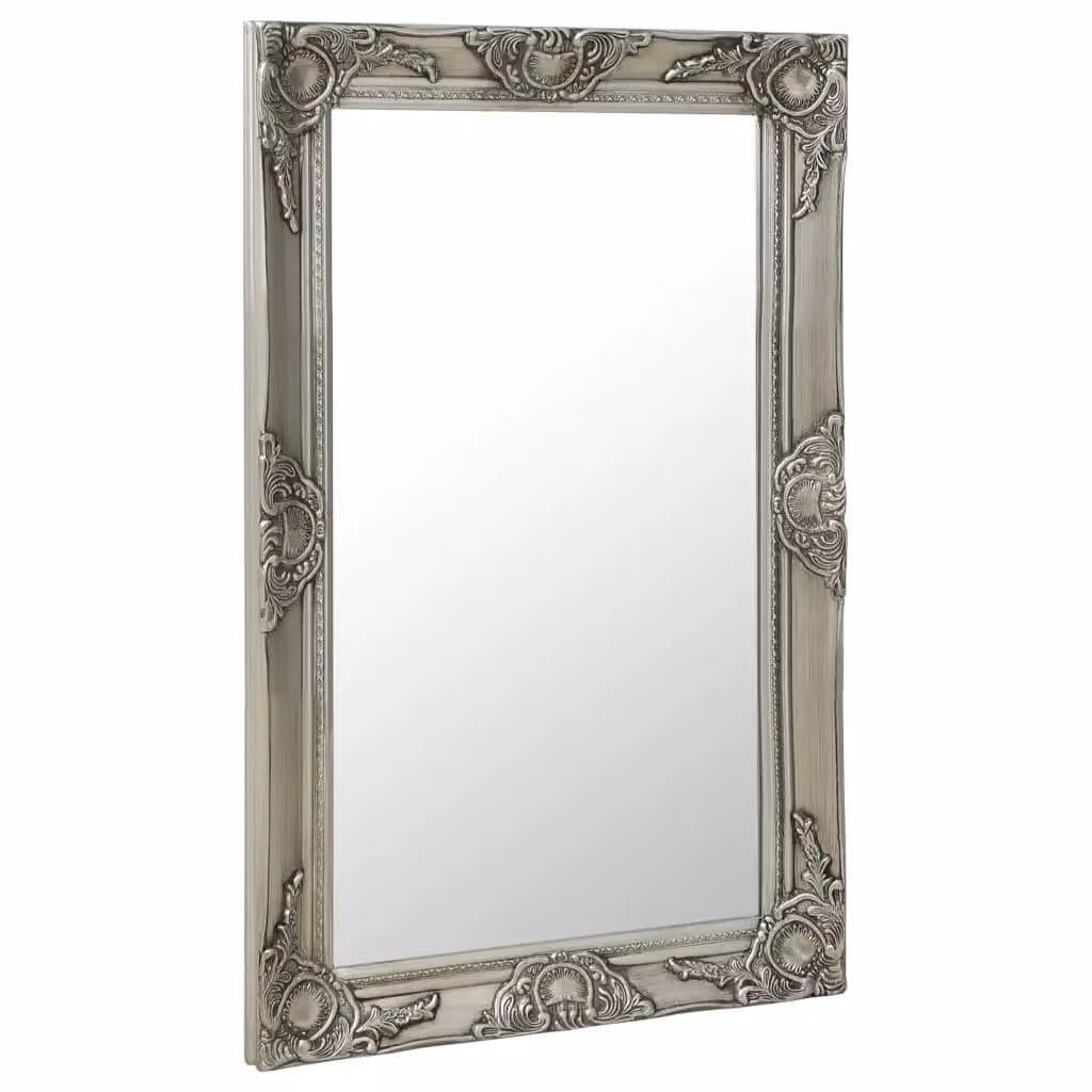 Berkfield Home Antique Baroque Style Rectangular Wall Mirror, Silver, W: 50 cm, H: 80 cm – 2