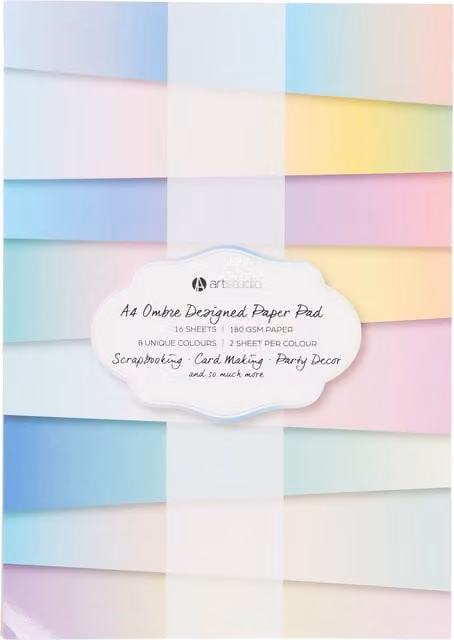 Art Studio Ombre Design Multicolour Construction Paper Pad, A4