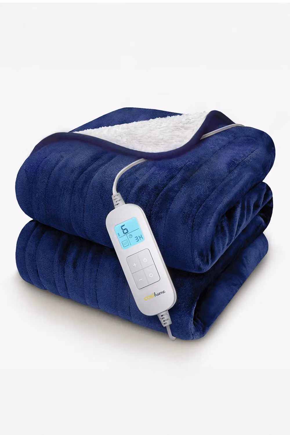 Cosi Home Fleece and Sherpa Electric Heated Throw in Blue, W/D/H: 160 x 130 x 10 cm – 7