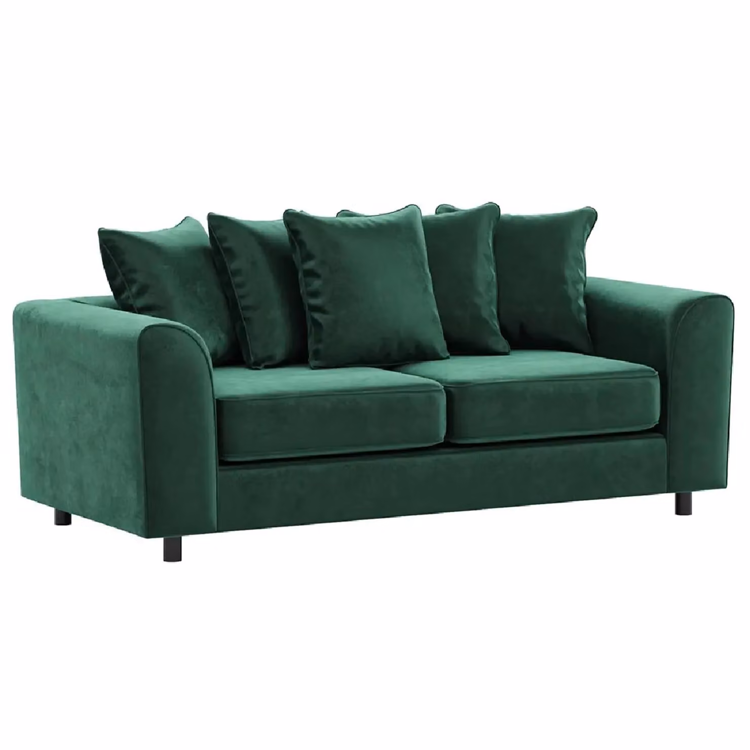 Furnishings For Less UK Brooklyn Plush Velvet Foam Fabric 3 and 2 Seater Sofa Set in Green – 2