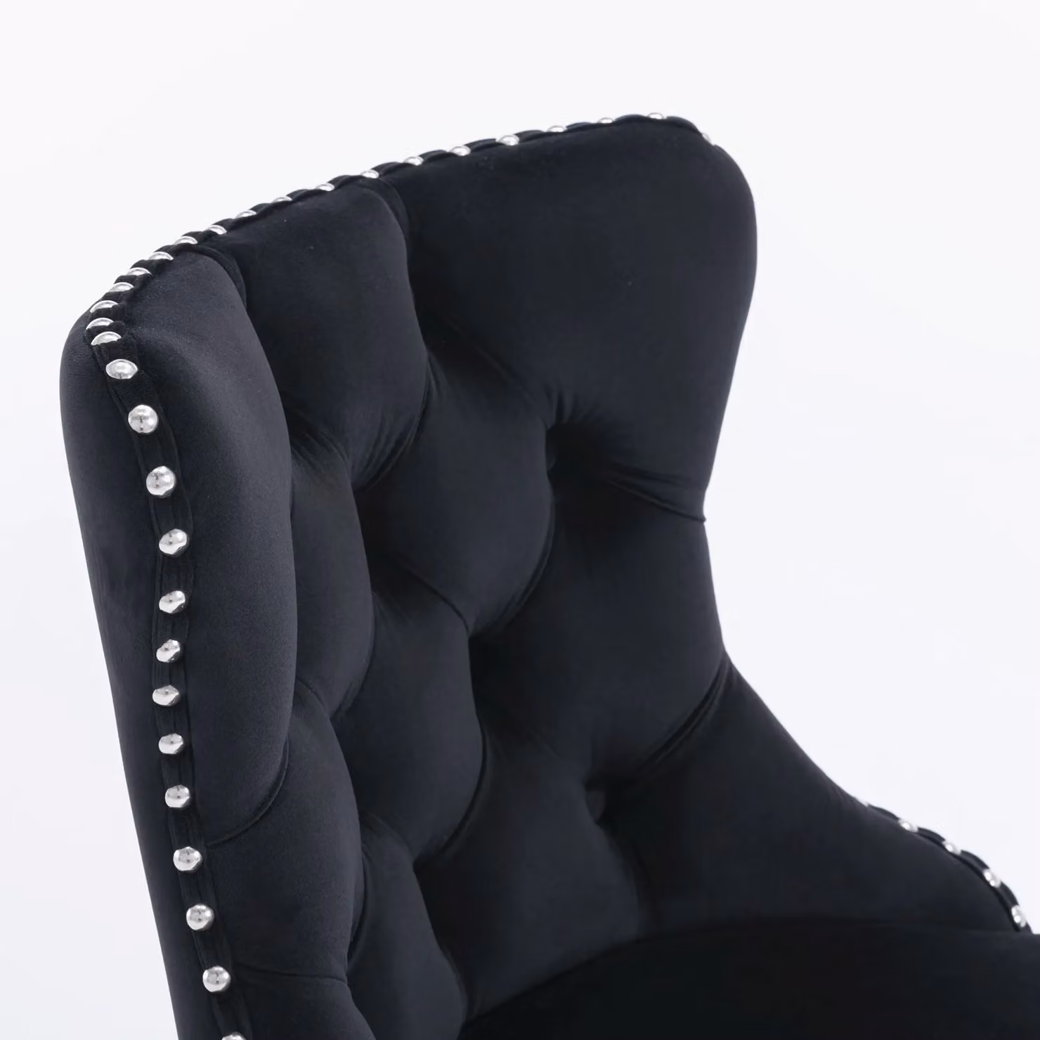 HomeTouch Vero Set of 6 Luxury Black Velvet Swivel Bar Stools – 4