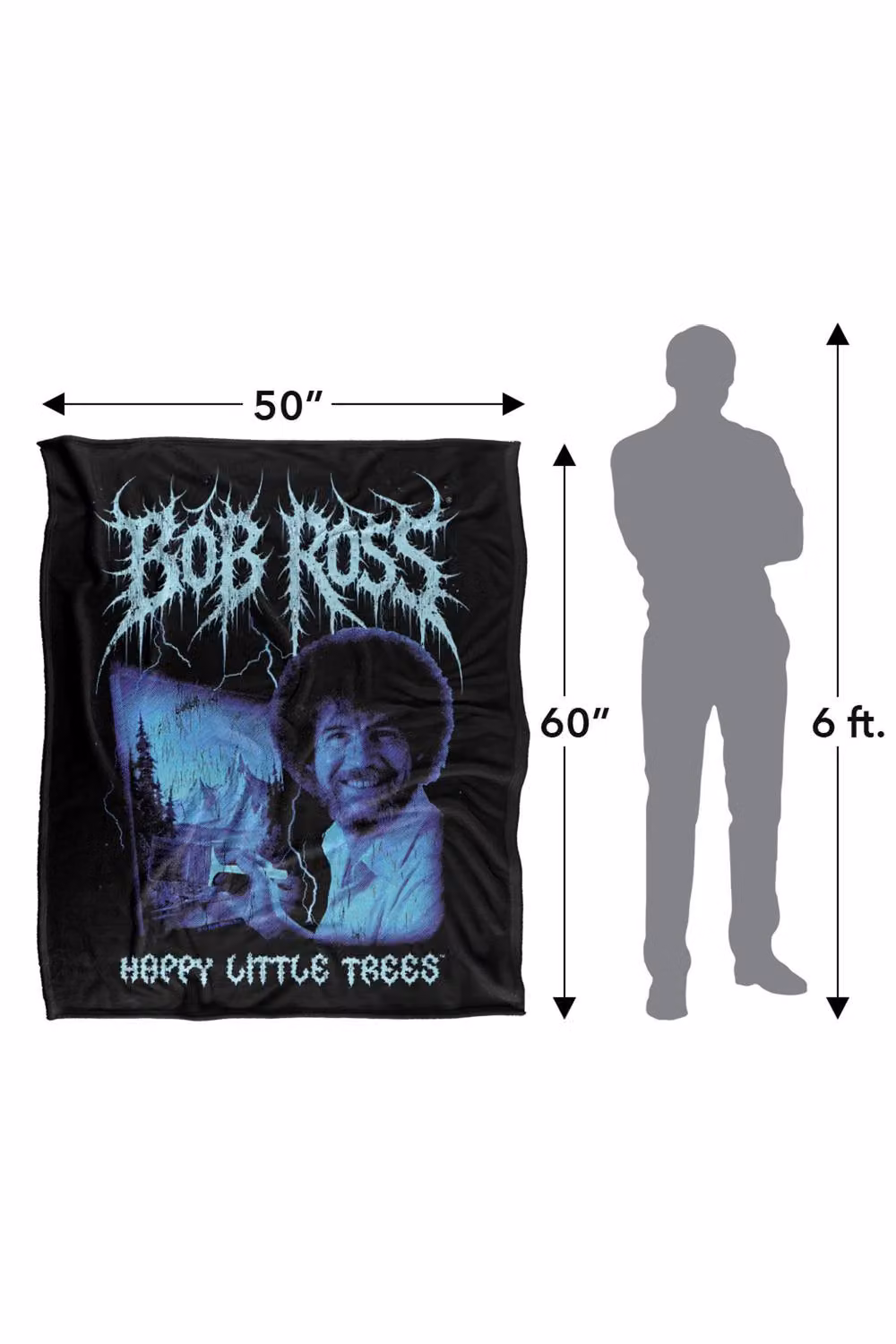 Bob Ross Little Trees Multicolour Super Soft Fluffy Polyester Throw Blanket for Adults – 3