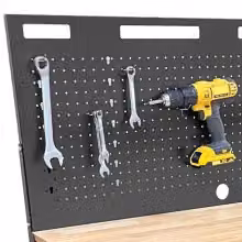 Phoenix Safe Company TW4501B Tool Workbench with Rubberwood Work Surface and Pegboard in Black, W: 100 cm x D: 114 cm x H: 100 cm – 5