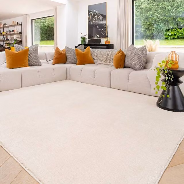 Kukoon Beige Shaggy Washable Rug, W/D/H: 120 x 170 cm – 1
